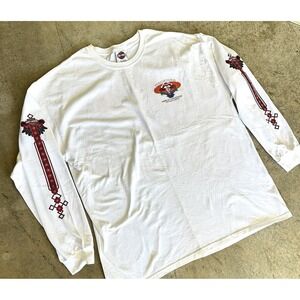 Vintage Harley Davidson Long Sleeve Shirt Ed Hardy Afflic Aztec Flame XL Y2K
